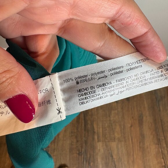 Zara teal ruffle pleated midi dress - Picture 5 of 6